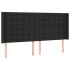 Cabecero con LED cuero sintético negro 163x16x118/128