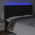 Cabecero con LED cuero sintético negro 183x16x118/128