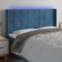 Cabecero con LED de terciopelo azul oscuro 163x16x118/128