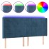 Cabecero con LED de terciopelo azul oscuro 163x16x118/128