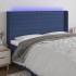 Cabecero con LED de tela azul 203x16x118/128