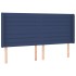Cabecero con LED de tela azul 203x16x118/128