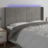 Cabecero con LED de terciopelo gris claro 163x16x118/128