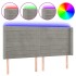 Cabecero con LED de terciopelo gris claro 163x16x118/128