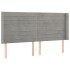 Cabecero con LED de terciopelo gris claro 163x16x118/128