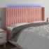 Cabecero con LED de terciopelo rosa 163x16x118/128