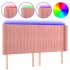 Cabecero con LED de terciopelo rosa 163x16x118/128