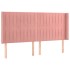 Cabecero con LED de terciopelo rosa 163x16x118/128