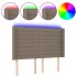 Cabecero con LED de tela gris taupe 147x16x118/128