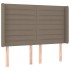 Cabecero con LED de tela gris taupe 147x16x118/128