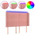Cabecero con LED de terciopelo rosa 147x16x118/128