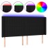 Cabecero con LED de tela negro 163x16x118/128