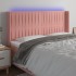 Cabecero con LED de terciopelo rosa 183x16x118/128