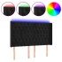 Cabecero con LED de terciopelo negro 147x16x118/128