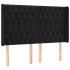 Cabecero con LED de terciopelo negro 147x16x118/128
