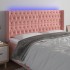 Cabecero con LED de terciopelo rosa 203x16x118/128