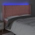 Cabecero con LED de terciopelo rosa 203x16x118/128