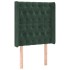 Cabecero con LED de terciopelo verde oscuro 83x16x118/128