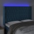 Cabecero con LED de terciopelo azul oscuro 147x16x118/128