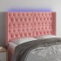 Cabecero con LED de terciopelo rosa 163x16x118/128