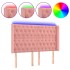 Cabecero con LED de terciopelo rosa 163x16x118/128