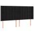 Cabecero con LED de terciopelo negro 163x16x118/128