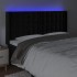 Cabecero con LED de terciopelo negro 163x16x118/128