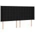 Cabecero con LED de tela negro 203x16x118/128
