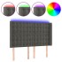 Cabecero con LED de terciopelo gris oscuro 147x16x118/128