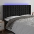 Cabecero con LED de terciopelo negro 183x16x118/128