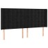 Cabecero con LED de terciopelo negro 183x16x118/128