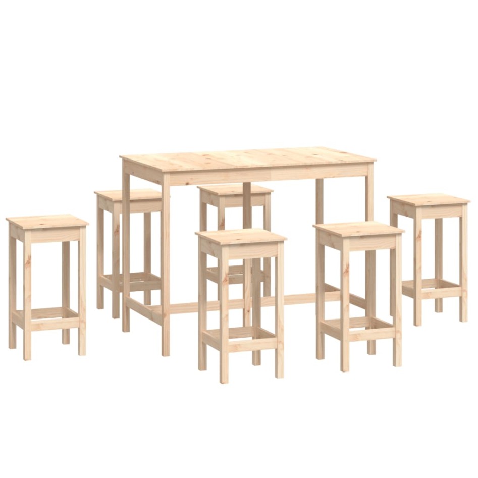 Set de bar 7 piezas madera maciza de