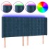 Cabecero con LED de terciopelo azul oscuro 203x16x118/128