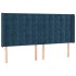 Cabecero con LED de terciopelo azul oscuro 203x16x118/128