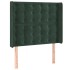 Cabecero con LED de terciopelo verde oscuro 103x16x118/128