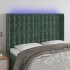 Cabecero con LED de terciopelo verde oscuro 147x16x118/128