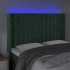 Cabecero con LED de terciopelo verde oscuro 147x16x118/128