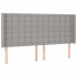 Cabecero con LED de tela gris claro 203x16x118/128
