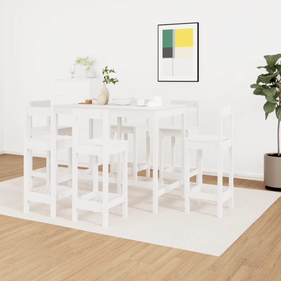 Set de bar 7 piezas madera maciza de pino