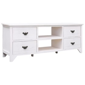 Mueble para TV antiguo madera de paulownia blanco 108x30x40