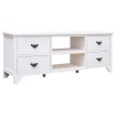 Mueble para TV antiguo madera de paulownia blanco 108x30x40 cm