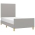 Estructura de cama sin colchón tela gris claro 90x190