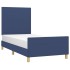 Estructura de cama sin colchón tela azul 90x200