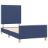 Estructura de cama sin colchón tela azul 90x200