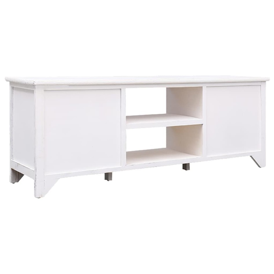 Mueble para TV antiguo madera de paulownia blanco 108x30x40