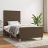 Estructura de cama sin colchón tela marrón oscuro 100x200