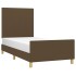 Estructura de cama sin colchón tela marrón oscuro 100x200