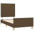 Estructura de cama sin colchón tela marrón oscuro 100x200