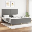 Cama sin colchón de tela gris oscuro 160x200 cm
