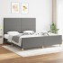 Cama sin colchón de tela gris oscuro 180x200